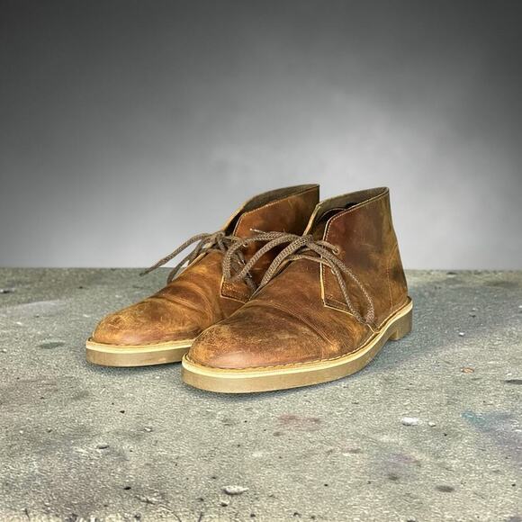 Clarks Originals Desert Boots Crepe Sole Brown Leather Lace Men’s Size 8 main image 6